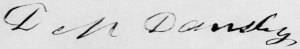 Signature of Dan Dansby on receipt of pay, 1st Florida Cavalry.